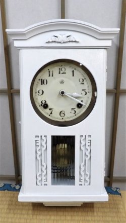 画像1: 愛知時計・宮型八日巻き・昭和中期・リペイントケース・爽やかなホワイトに