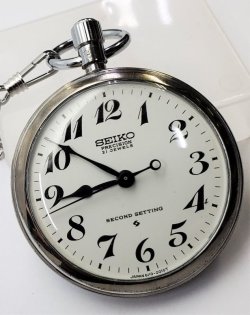 画像1: セイコー懐中時計【鉄道時計】プレシオン・昭和５０年代・手巻き・セコンドセッティング付