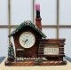 東京時計・山小屋風・昭和３０年代オルゴール付置き時計【三色すみれ】カレンダー、豆電球付き