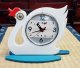 白鳥の形の可愛い置き時計・昭和中期の中国製一日巻き・ベル付き目覚まし