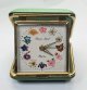 リズム時計【旅行用折りたたみ式】・フラワーデラックス・昭和４０年代ベル付き手巻き・ほとんどデッドストックのように美品