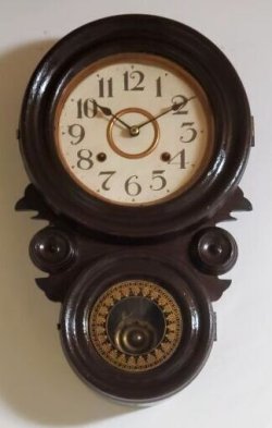 画像1: 名古屋時計・四つ丸ダルマ時計八日巻き・リペイント