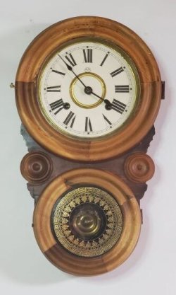 画像1: 福田時計製造会社の　四つ丸ダルマ時計　八日まき・明治期