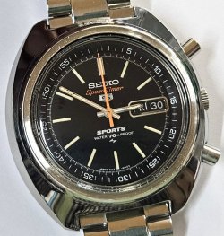 画像1: セイコー・７０ファイブスポーツ・スピードタイマー・紳士自動巻き・フライバック機能付き【１９７０年・昭和４５年・９月生まれ】