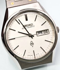 画像1: セイコー・【キングクオーツ】オールドクオーツ紳士用・・シンプルで美しい時計【１９７７年・昭和５２年・３月生まれ】