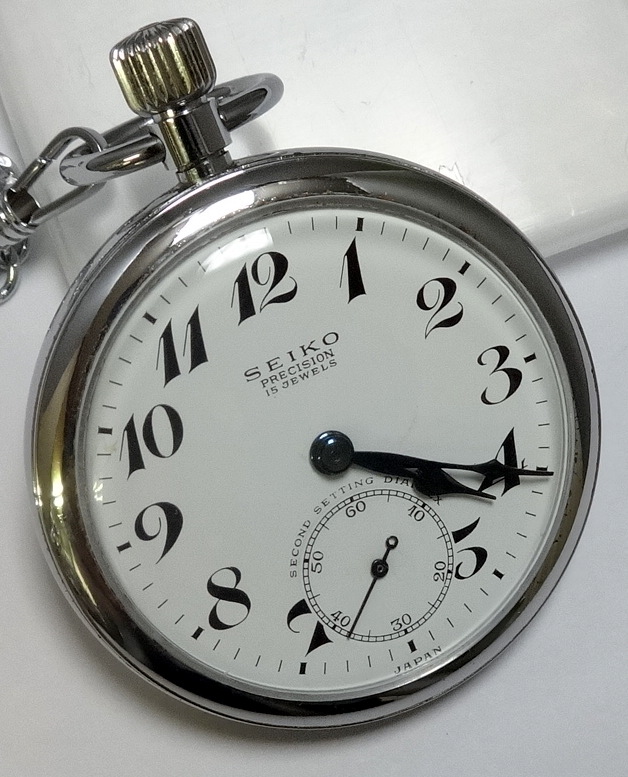 鉄道グッズ：鉄道懐中時計 SEIKOSHA機械式懐中時計 昭和32国鉄（稼働品