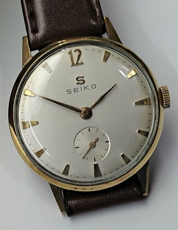 Sマークのセイコー新10B型・昭和20年代の紳士手巻き・スモセコ付き - アンティーク時計専門店 時計屋なかの