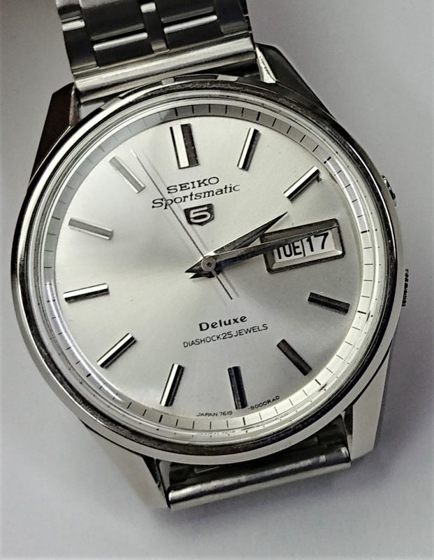 セイコー・76スポーツマチックファイブデラックス・昭和40年代紳士自動巻き - アンティーク時計専門店 時計屋なかの