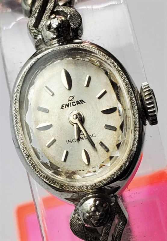 エニカ（スイス製）・昭和30年代婦人用手巻・小判型 - アンティーク時計専門店 時計屋なかの
