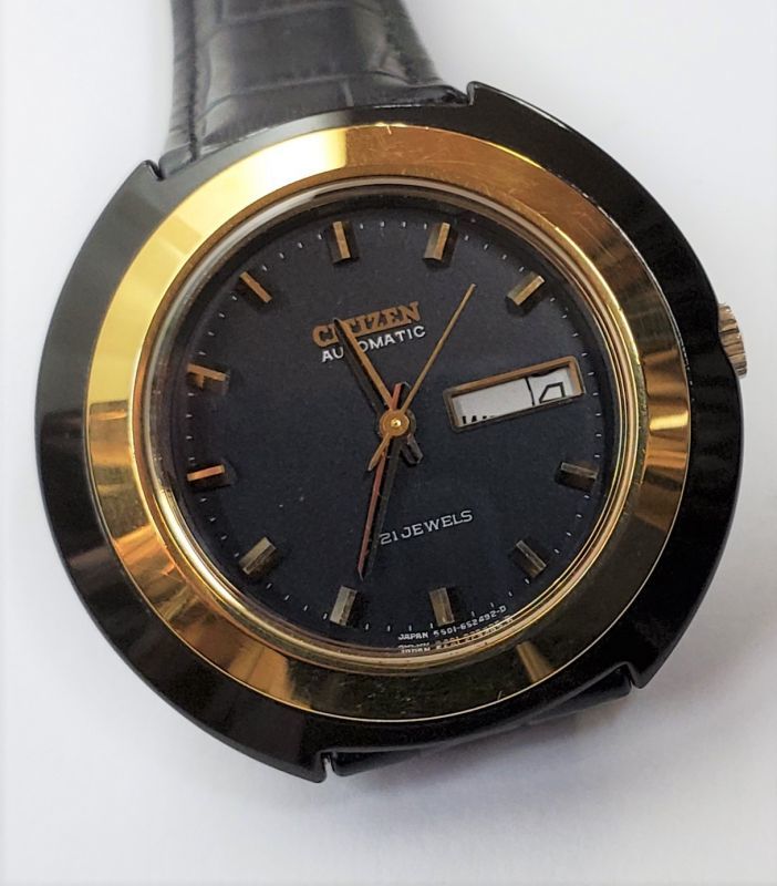 シチズン・カスタムV2・ブラッキー・昭和40年代紳士手巻 - アンティーク時計専門店 時計屋なかの