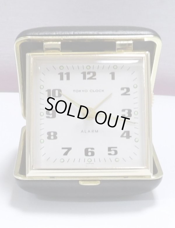 画像1: 東京時計【旅行用折りたたみ式】昭和４０年代ベル付き手巻き・デッドストック