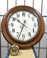 画像: 今津時計・大型丸【直径約６５センチ】 【時報音が聞けます】・明治から大正にかけての八日巻掛け時計・お送りするときに梱包が難しく、直接取りに来ていただく方が限定で  お願いします。