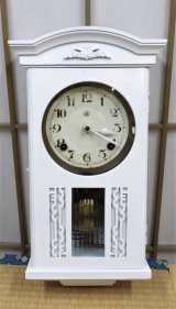 画像: 愛知時計・宮型八日巻き・昭和中期・リペイントケース・爽やかなホワイトに