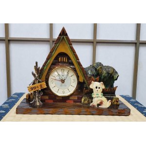 画像: 東京時計・コロの家・昭和３０年代オルゴール付置き時計【谷間のともしび】