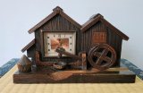 画像: 名巧舎製・置き時計・米搗きオルゴール時計【結婚行進曲】水車が回り杵を突く