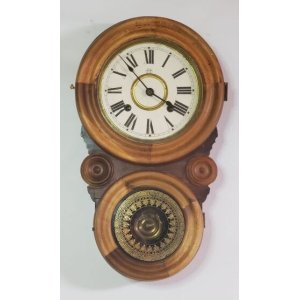 画像: 福田時計製造会社の　四つ丸ダルマ時計　八日まき・明治期