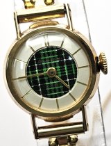 画像: シチズン・婦人用手巻き・デッドストック・グリーンチェック柄・昭和３０年代・他のチェック柄の時計より綺麗です！