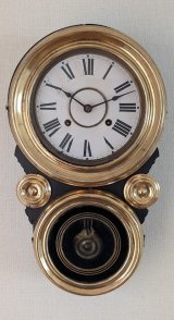 画像: ウォーターベリー社・真鍮四つ丸金達磨時計・八日巻き