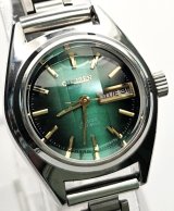 画像: シチズン・コスモスターV2・貴重な３面カットガラス・婦人用自動巻き・グリーン文字板・【１９７３年・昭和４８年・月生まれ】