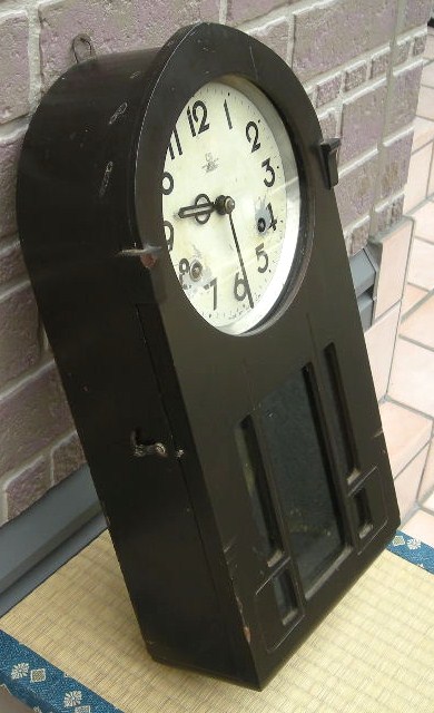 画像: 佐藤時計・昭和初期の八日巻き掛け時計・変わりケース
