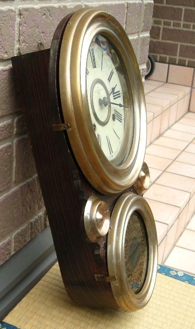 画像: セイコー舎四つ丸ダルマ時計【八日巻き】真鍮枠・明治時代