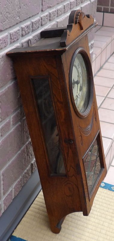 画像: 明治時計・スリゲル型（宮型）八日巻き掛時計・明治から大正にかけて