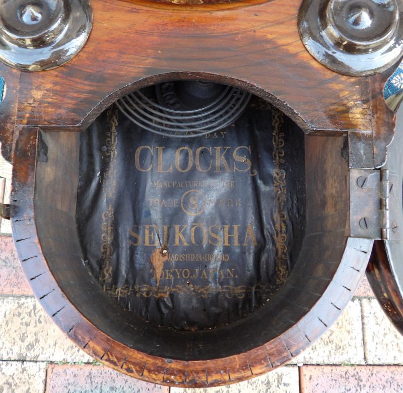 画像: 精工舎・四つ丸ダルマ時計・明治から大正にかけての八日まき掛け時計