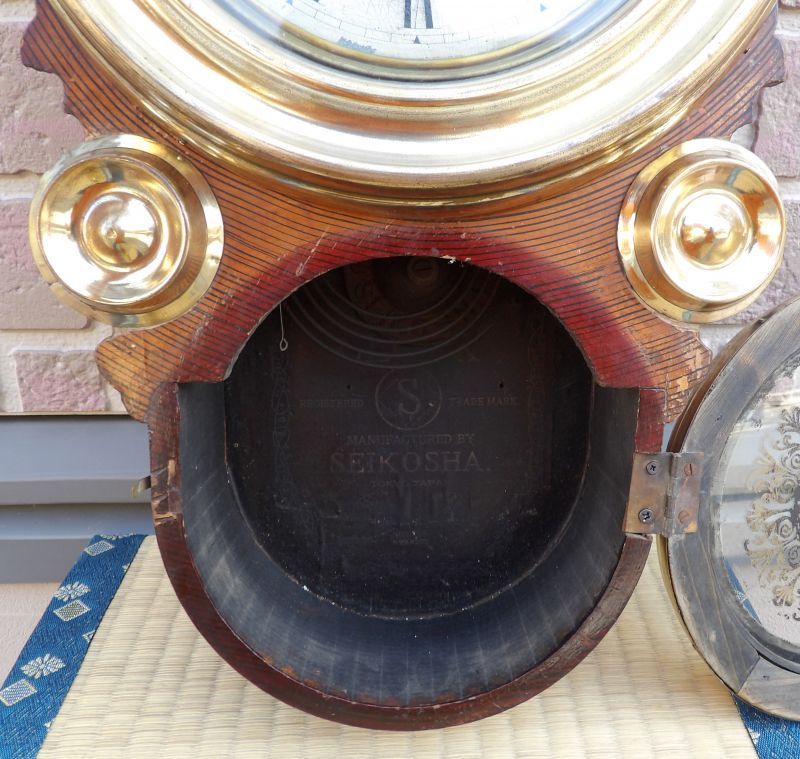 画像: 精工舎・四つ丸金ダルマ時計・明治から大正にかけての八日まき掛け時計
