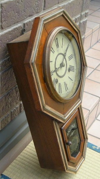 アンソニア（USA)・八角八日巻掛時計・明治時代 - アンティーク時計