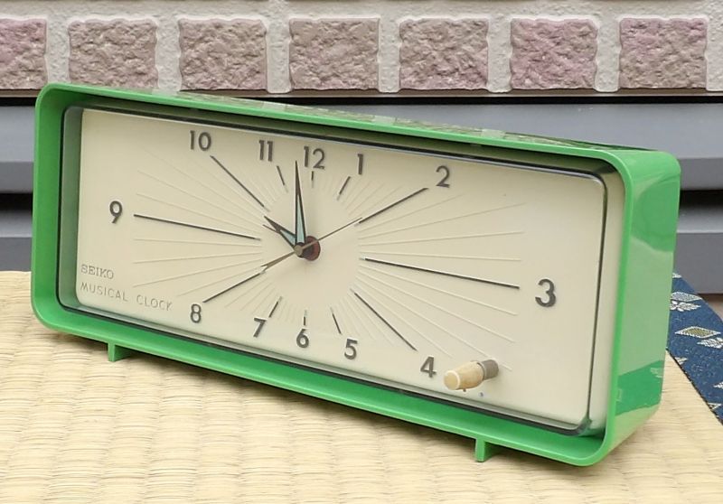 画像: セイコーミュージカルクロック・昭和30年代オルゴール【故郷の空】付き・日巻置き時計