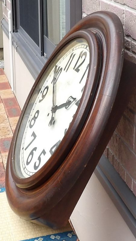 画像: 今津時計・大型丸【直径約６５センチ】・明治から大正にかけての八日まき掛け時計