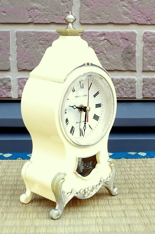画像: 東京時計・昭和４０年代オルゴール付き【五木の子守歌】置き時計・小型サイズ