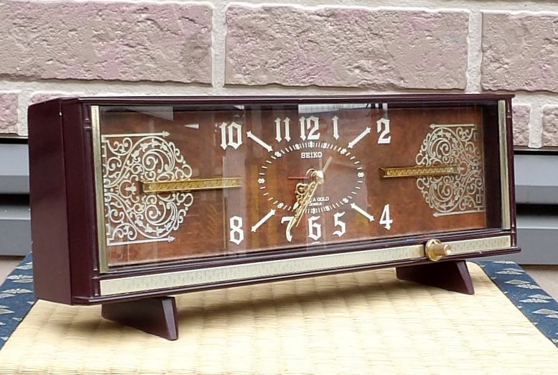画像: セイコーメロディア・オルゴール付置き時計【バラ色の人生】昭和４０年代手巻き