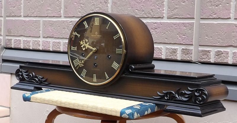画像: アイチ時計・ウエストミンスターチャイム付置き時計・昭和４０年代・１４日巻・横幅やや大きい