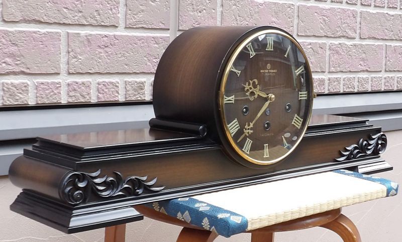 画像: アイチ時計・ウエストミンスターチャイム付置き時計・昭和４０年代・１４日巻・横幅やや大きい