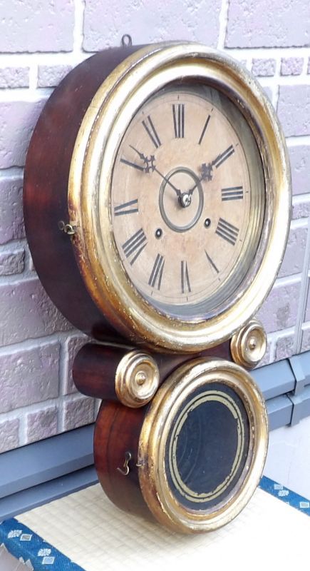 画像: イングラハム・金箔本ダルマ・八日まき掛時計・明治時代の逸品