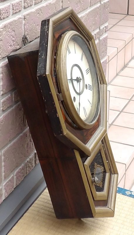 画像: 名古屋時計・八日まき・八角時計ショートドロップ・明治から大正にかけて