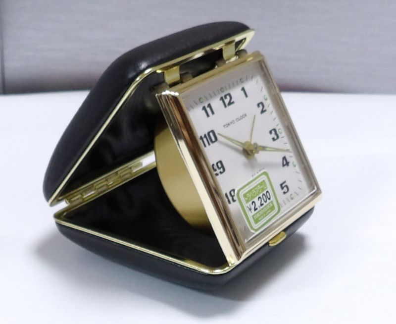 画像: 東京時計【旅行用折りたたみ式】昭和４０年代ベル付き手巻き・デッドストック