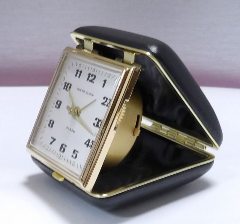 画像: 東京時計【旅行用折りたたみ式】昭和４０年代ベル付き手巻き・デッドストック