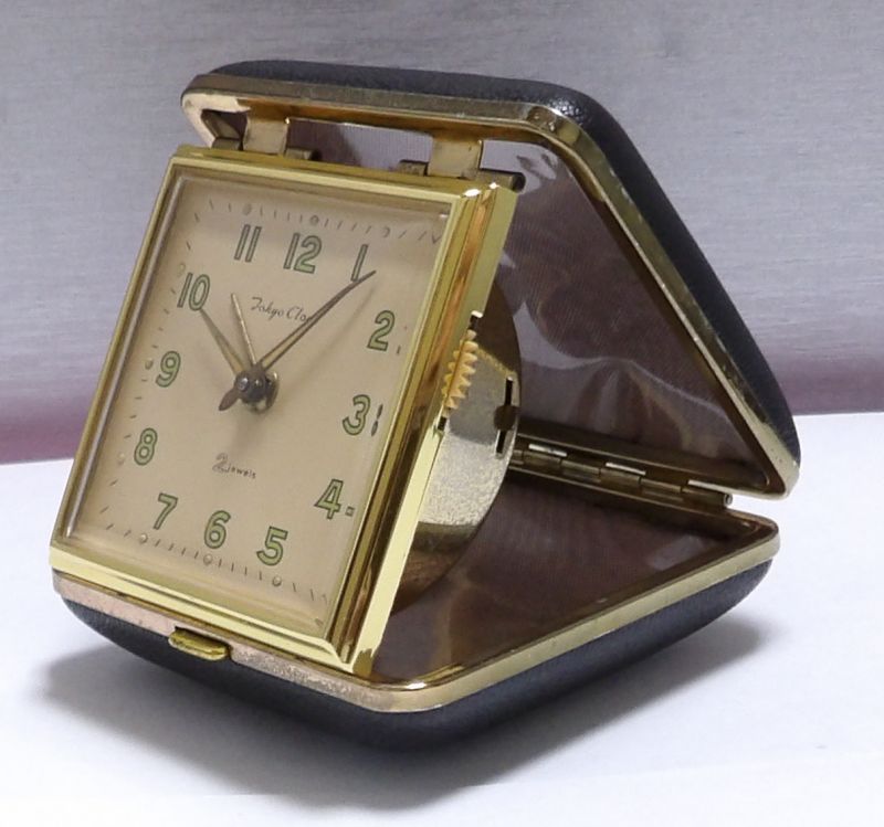 画像: 東京時計・トラベラ【旅行用折りたたみ式】昭和４０年代ベル付き手巻き