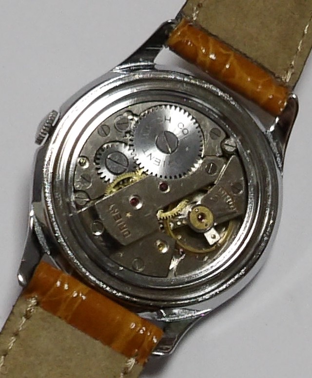 画像: オリエントスター・戦後B型中三針・変わり文字板の紳士手巻き・昭和２０年代の古い時計です。