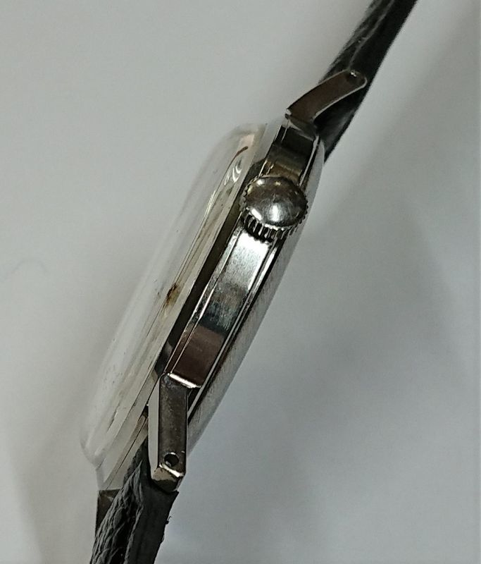 画像: Sマークのセイコー・ユニーク・昭和３０年代の、やや小ぶりな紳士手巻き