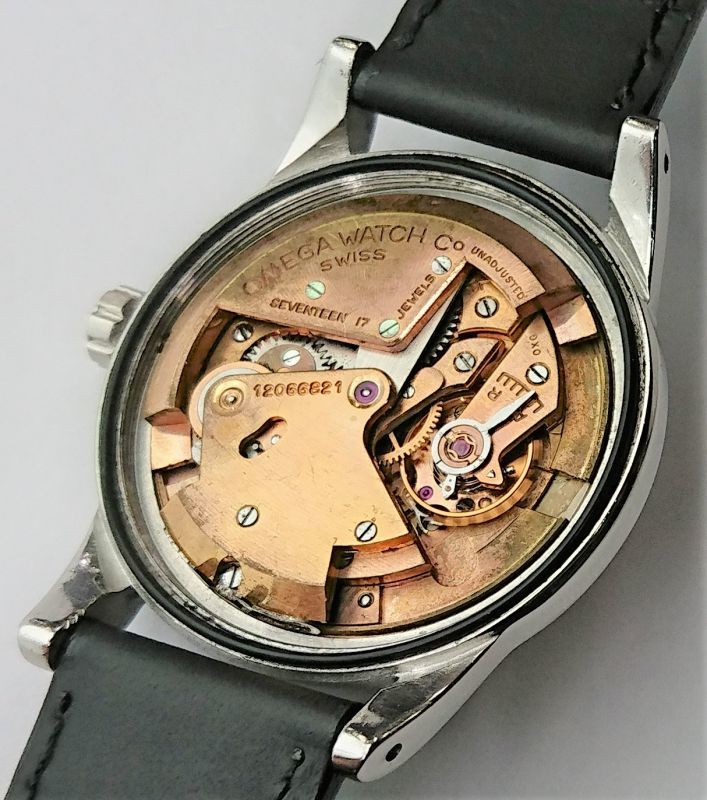 画像: オメガ・ハーフローター紳士自動巻き・1950年代の希少な時計・スモールセコンド付き