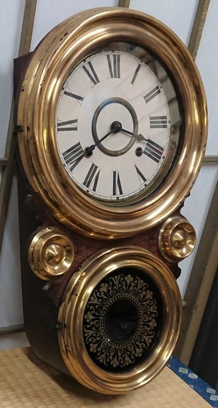 画像: 精工舎・四つ丸金ダルマ時計【時報音が聞けます】・明治から大正にかけての八日まき掛け時計