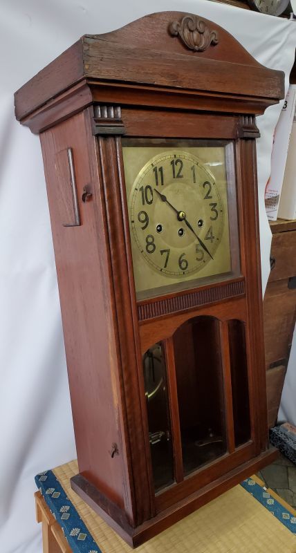 画像: ユンハンス【ドイツ】ウエストミンスターチャイム付・明治時代の宮型八日まき掛け時計