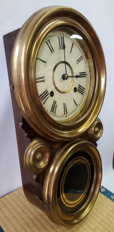 画像: 大阪時計・四つ丸ダルマ時計【八日巻き】真鍮枠・明治期