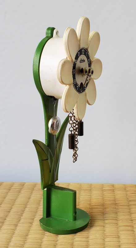 画像: ミケン【御研機器】・花形面白時計【掛、置き兼用】昭和40年頃の機械式１日巻き