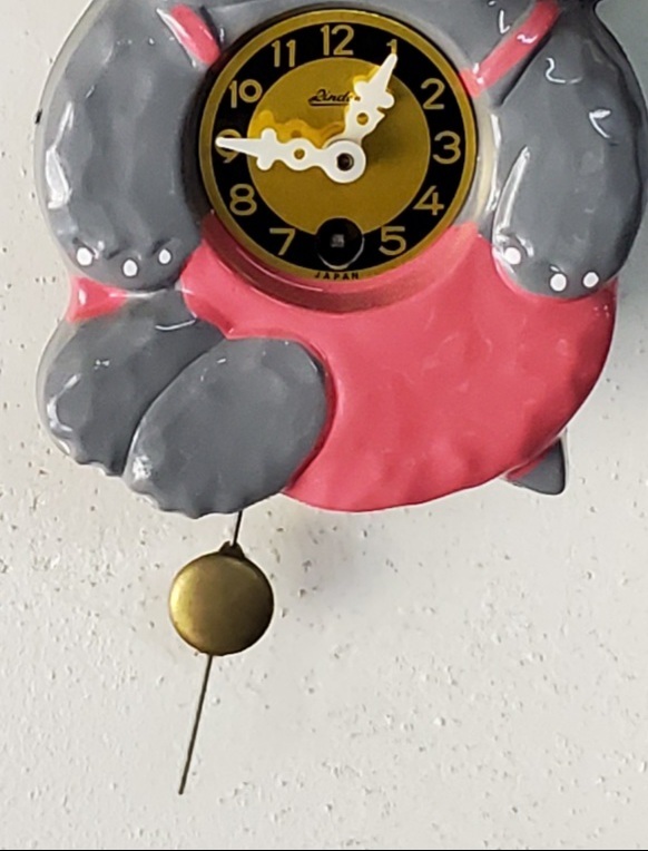 画像: ミケン【御研機器】象さん・目が動く面白時計昭和40年頃の機械式１日巻き