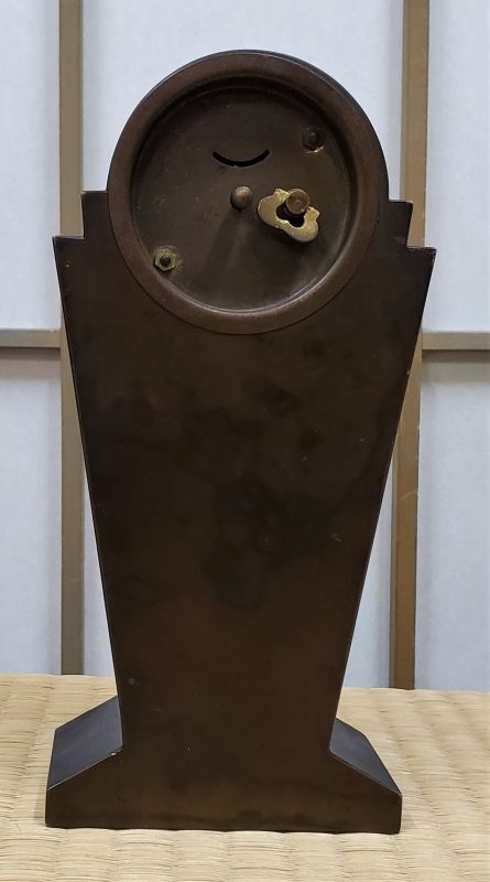 画像: 精工舎・【天使が二人】１９４０年代の手巻き　貴重な置き時計・銅製