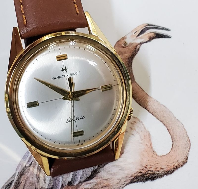 稼働品　Hamilton　RICOH　ハミルトン　リコー　電磁テンプ腕時計